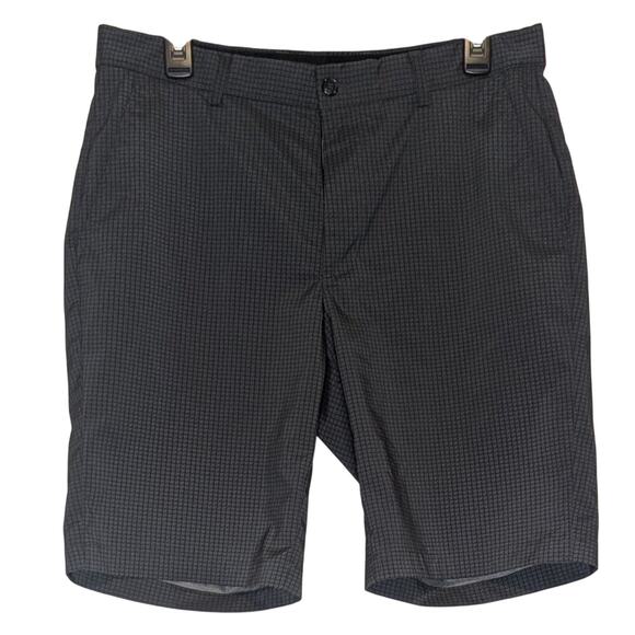 Greg Norman Everbest Dark Gray Grid Patterned Athletic Golf Shorts Size 32 - Picture 1 of 8